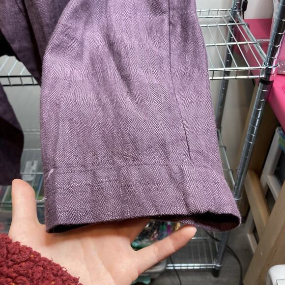Coldwater Creek Women's Plum Linen Open Front Cardigan Size XL Lagenlook Flowy - Picture 10 of 12